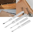 thumbnail image 1 of Garosa U-type Groover, Perfect Tool Stainless Steel Leather Groover, Silver Two Different Shapes 4 Pcs Leather Trencher For Leather Edge Scraping DIY, 1 of 8