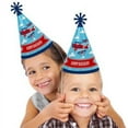 thumbnail image 2 of Taking Flight - Airplane - Cone Happy Birthday Party Hats for Kids and Adults - Set of 8 (Standard Size), 2 of 6