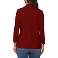 thumbnail image 5 of UAMVSH Womens Casual Blazers Open Front One Button Ruffle Long Sleeve Suit Jacket Work Office Dressy Coats Shawl Collar Outerwear(Medium,Red), 5 of 6