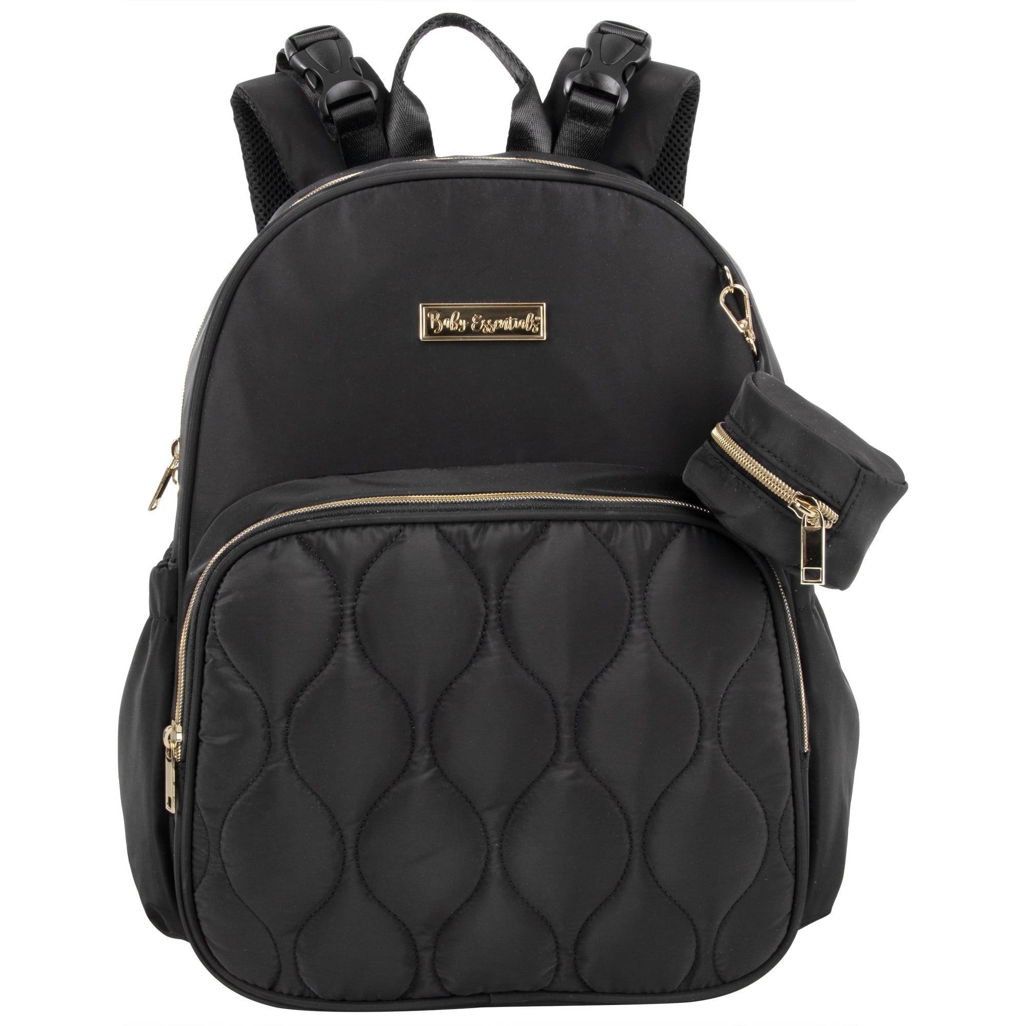 Baby Essentials 3 in 1 Diaper Bag Backpack, Changing Pad & Pacifier Pouch for Newborns, Infants, Toddlers - Quilted, Smooth, Sheek, Padded in Design