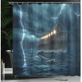 thumbnail image 4 of Ambesonne Nature Shower Curtain, Old Wood Boat Dramatic, 69"Wx70"L, Blue Brown, 4 of 5