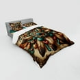 thumbnail image 2 of Ambesonne Rustic Bedding Set 4 Pcs, Boho Earthy Feathers Mandala, King, Teal Cinnamon Brown, 2 of 2