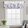 thumbnail image 4 of Spring Flowers Window Valance for Kitchen, Watercolor Gradient Purple Dandelion Lavender Floral Leaf Rod Pocket Short Curtain for Small Windows, Light Filtering Decorative Valance, 54 x 18 Inch, 4 of 9