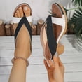 thumbnail image 3 of Rokment Beach Flower Platform Dress High Heels Slipper Sandals for Women Boho Fashion Casual Color Block Leather Chunky Block Heeled Slip on Slides Summer Shoes Brown Size 8.5, 3 of 5