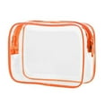 thumbnail image 1 of Linyer Transparent Wash Bag PVC Toiletry Pouch Bags Zipper Closure Cosmetics Luggage Organizer Travel Portable Handbag Supplies Men Orange, 1 of 6