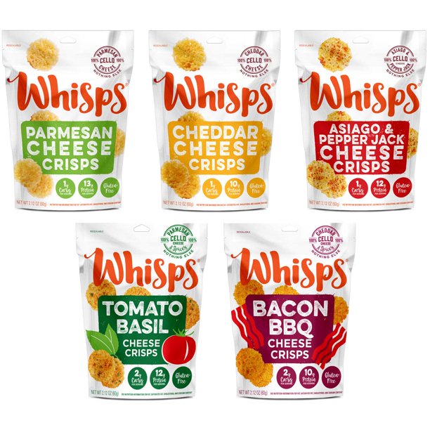 Whisps Cheese Crisps Variety Pack Keto Snack, No Gluten, No Sugar