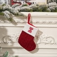 thumbnail image 2 of Ygdeyg Mini Christmas Stockings Xmas Fireplace Hanging Stockings Burgundy Red Knit Stocking Winter Snowflake Stockings Gift Holding Bag For Home Christmas Decorations Party Favor Supplies, 2 of 5