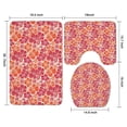 thumbnail image 3 of Pioneer Flower Floral Print Pattern Bathroom Rugs Sets 3 Piece,Toilet Cover Set,Absorbent Non Slip Bathroom Mats Sets with U-Shaped Contour Rug Toilet Rug Set, 3 of 5