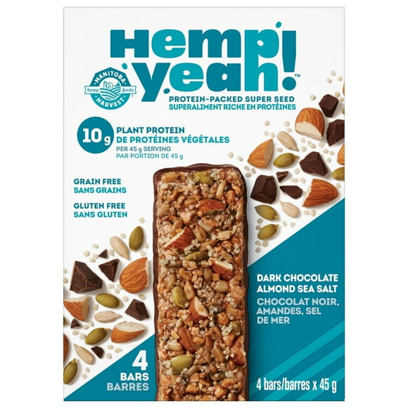 Hemp Yeah Barres Chocolat Noir, Amandes, Sel de Mer