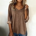 thumbnail image 2 of Soyumi Womens Denim Top, 90S Grunge Oversized Jean Shirt Button Up Pullover Blouse Loose Fit Drop Shoulder Long Sleeve with Pocket Casual Boho Top for Women Brown, 2 of 6