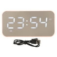 thumbnail image 1 of Altavoz Bluetooth inalámbrico, sonido estéreo, cancelación de ruido, visualización de temperatura, transmisión de voz, radio FM, espejo, despertador, color rosa, 1 of 14