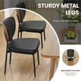 thumbnail image 5 of LainTene Mid-Century Modern Dining Chairs Set of 2, PU Leather Upholstered Seats with Walnut Bentwood Backrest, Metal Legs for Kitchen or Dining Room, 5 of 7