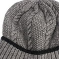 thumbnail image 4 of Dyfzdhu Woolen Cap Men Plus Velvet Hat Riding Warm Hood Knit Bib Suit Gray, 4 of 6