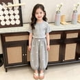 thumbnail image 3 of LRen Girls Sweatpants Baggy Stretchy Drawstring Bow Print Casual Loose Jogger Pants Back To School Clothes for Girls, 3 of 4