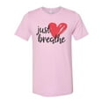 thumbnail image 1 of Just Breathe Shirt, Inspirational Shirt, Unisex Fit, Gift For Her, Inspire, Just Breathe, Sublimated Design, Super Soft Shirts, Breathe Tee, Lilac, SMALL, 1 of 1