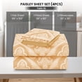 thumbnail image 4 of Lux Decor Twin XL 4 Piece Bed Sheet Set - Paisley Printed Microfiber Sheets, Ultra Soft, Deep Pocket, Wrinkle-Free, Breathable, OEKO-TEX Certified - Twin XL, Taupe, 4 of 7