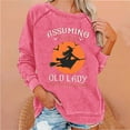 thumbnail image 2 of Rbaofujie Chandails pour Femmes Automne Femmes Décontracté Manches Longues Col Rond Hauts Blouse Ample Imprimé Graphique Chandail à Capuchon Rose Vif Filles, 2 of 4