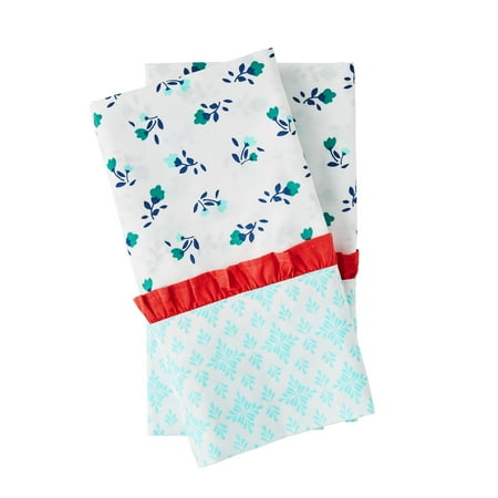 The Pioneer Woman 300 Thread Count Multi-color Print Cotton Pillowcase, Standard Queen (2 Count)