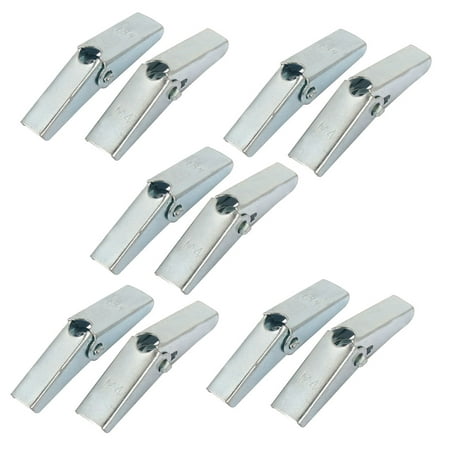 50mm Long M4 Thread Spring Loaded Hollow Wall Anchor Wing Nut Silver Tone 10 (America's Best Wings Silver Spring Md)