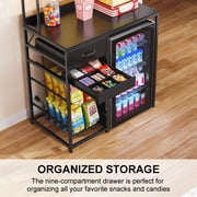 GDLF Snack Bar Cabinet with Fridge Space, Compact Snack Organizer Coffee Station 35.86 W