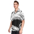 thumbnail image 2 of Sharks Gray Men's Hawaiian Wrinkle Free Button Down Short Sleeve Shirt Casual Shirts Beach Shirts, 2 of 8