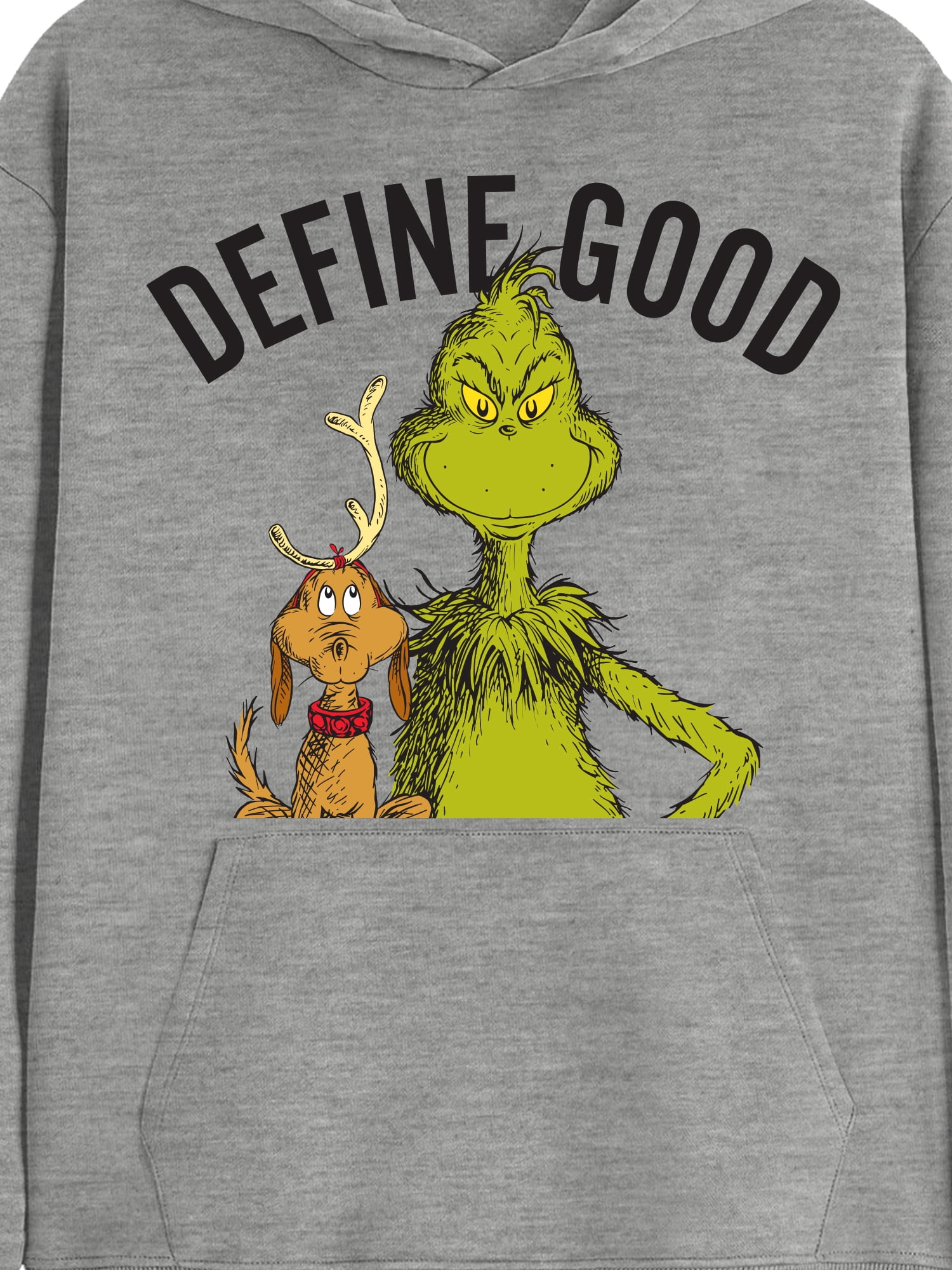 The Grinch, Men's & Big Men's Graphic Hoodie, Define Good, Sizes XS-3XL