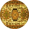 thumbnail image 1 of Ahgly Company Indoor Round Persian Yellow Traditional Area Rugs, 5' Round, 1 of 4