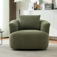 thumbnail image 3 of Jopath Swivel Accent Chair,360° Upholstered Swivel Barrel Chair with a Throw Pillow for Living Room,Bedroom, Office and Hotel,Green, 3 of 10
