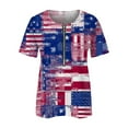 thumbnail image 5 of Dyegold Summer Tops for Women 2023 Trendy, Womens Plus Size Tops American Flag 4th July T-Shirts Half Zipper V-Neck Short Sleeve Tunic Tops Casual Dressy ​Tops, 5 of 5
