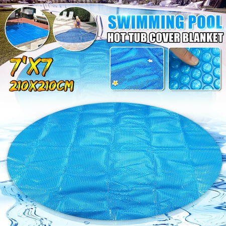 7x7ft 400μm Thickness Blue Round Swimming Pool Solar Cover Blanket Spa & Hot Tub Thermal (Best Pool Solar Cover Thickness)