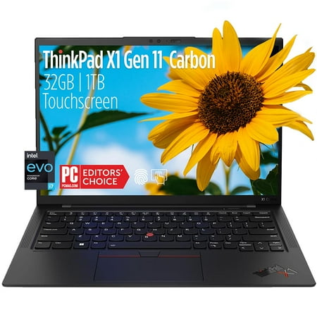Lenovo ThinkPad X1 Carbon Gen 11 Carbon Touchscreen 14" WUXGA Ultrabook - Intel Core i7-1365U vPro, 32GB LPDDR5 RAM 1TB SSD, Backlit Keyboard, Fingerprint Thunderbolt, Windows 11 Pro