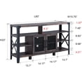 thumbnail image 3 of OKD Metal x-Frame Open Storage Entertainment TV Stand for TVs up to 65", Dark Rustic Oak, 3 of 5