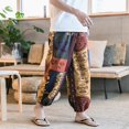 thumbnail image 3 of MYG Pantalon d'Été en Lin de Coton Imprimé à Larges Jambes Bloomers Pantalons, 3 of 9