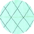 thumbnail image 1 of Ahgly Company Indoor Round Solid Turquoise Blue Modern Area Rugs, 5' Round, 1 of 4