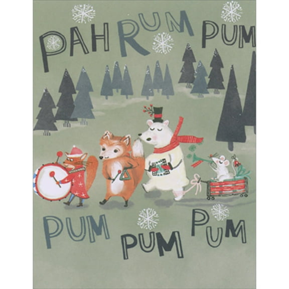 Madison Park Greetings Pah Rum Pum Pum: Animal Marching Band Box of 10 Christmas Cards