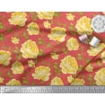 thumbnail image 2 of Soimoi Tissu Poly Georgette Feuilles & Roses Imprimé Tissu d'Artisanat au Mètre 52 Pouces de Large, 2 of 3