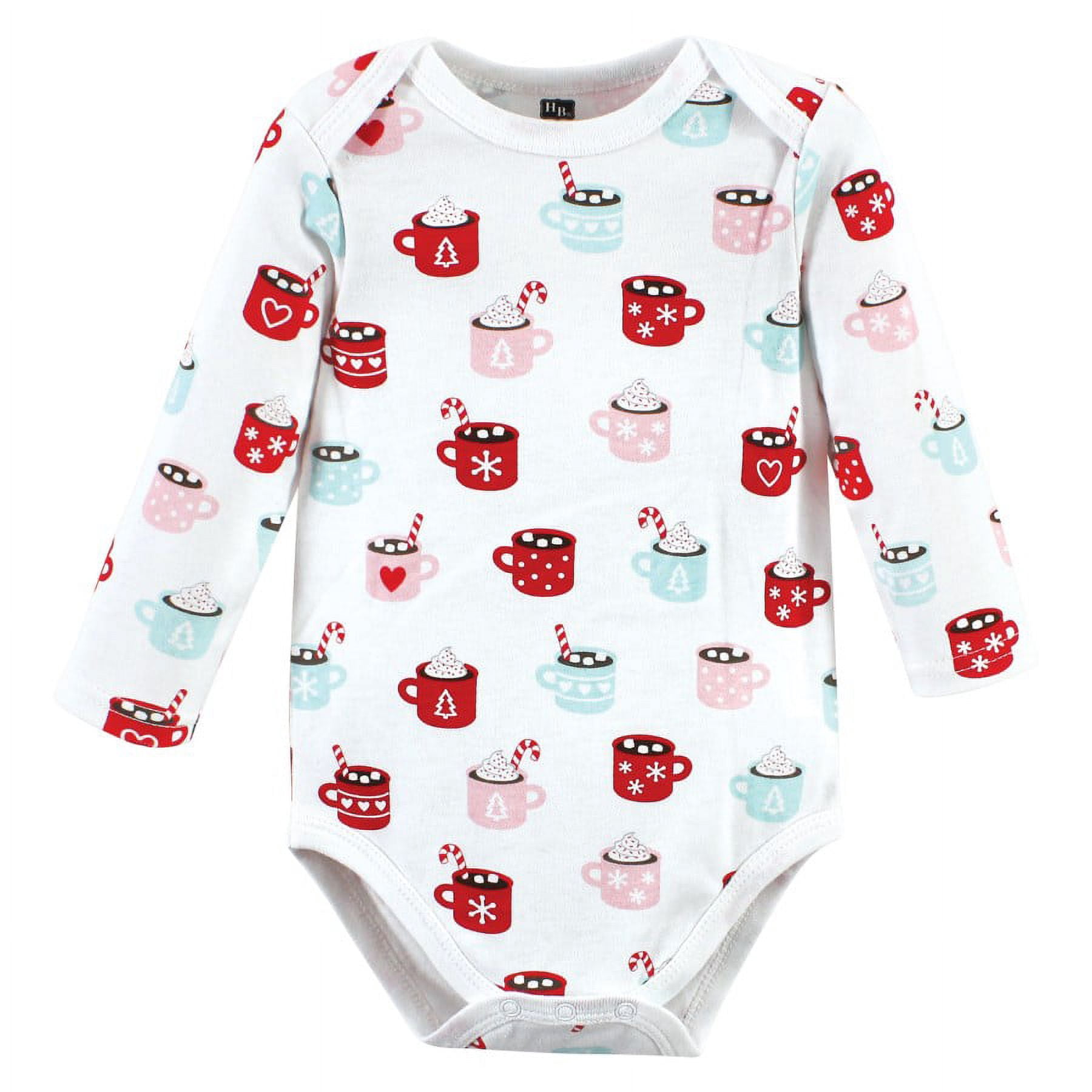 Hudson Baby Girl Cotton Long Sleeve Bodysuits, 3-Pack, Sizes Newborn-24 Months