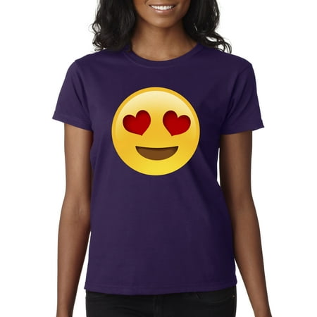 Smiley Face Charts - New Way 302 - Women's T-Shirt Emoji Heart Eyes Smiley Face