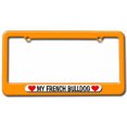 thumbnail image 1 of My French Bulldog Love with Hearts License Plate Tag Frame, Multiple Colors, 1 of 1