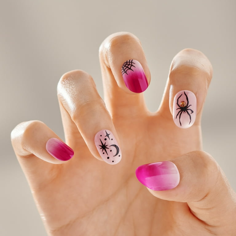 pack) KISS imPRESS No Glue Needed Press On Nails, Design Glow in