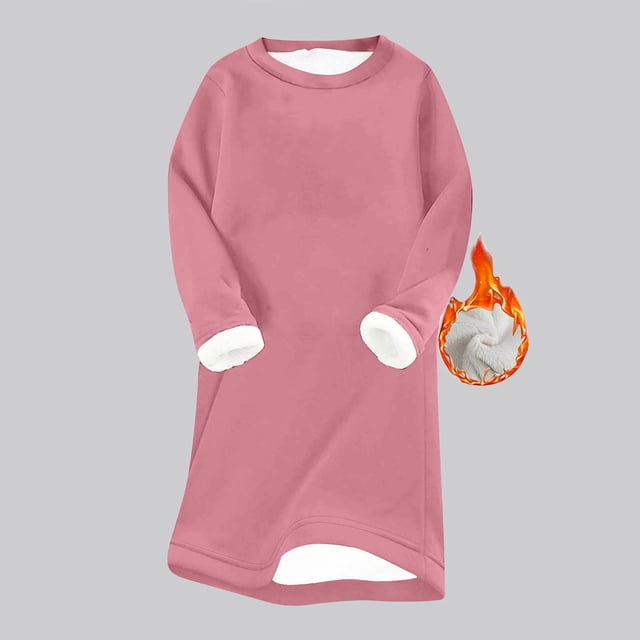 Wzzjkit Chemises à Manches Longues pour Femmes Robe d'Hiver à Manches Longues Épaisse et Chaude