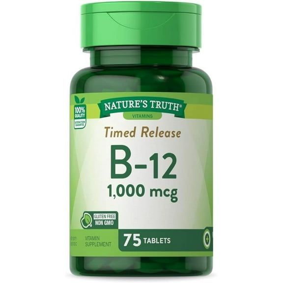Natures Truth Vitamin B-12 Time Released 1000 Mcg Tablets, 75 Ea..