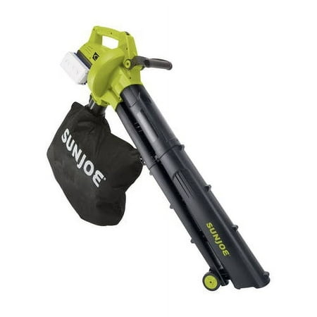 Sun Joe - 48-Volt iON+ 155 MPH 388 CFM Cordless Handheld Blower and Vacuum and Mulcher (2 x 4.0Ah Batteries and 1 x Charger) - Green