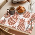 thumbnail image 3 of Red Pineapple Placemats Set of 8 Summer Botanical Tropical Fruits Place Mats Indoor Wipeable Table Mats Washable Cloth Dining Table Placemats for Kitchen Holiday Party Home Decor 13x19 Inch, 3 of 9