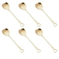thumbnail image 1 of 6 unids cucharas de café en forma de corazón acero inoxidable cuchara de té flotware helado cuchara, 1 of 6