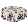 thumbnail image 5 of Round Tablecloth flower Waterproof 60 Inch Polyester Table Cover Stain Wrinkle Free for Kitchen Use, 5 of 5