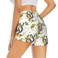 thumbnail image 2 of Uemuo Snake And Moon Pattern Women's Athletic Shorts High Waisted Running Shorts with Liner Pockets Gym Elastic Workout Shorts-XX-Large, 2 of 9