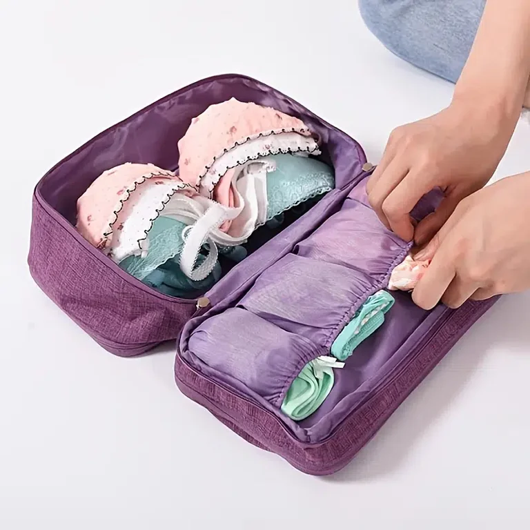 Travel Underwear Storage Bag, Portable Toiletry Bag Travel Underwear Bra  Lingerie Organizer 