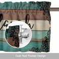 thumbnail image 6 of Live Love Laugh Valance Curtain Vintage Floral Texture Brown Teal Wood Grain Window Valances Rod Pocket Short Curtains Window Treatments for Kitchen Bedroom Bathroom Laundry 54" x 18", 6 of 9