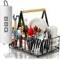 thumbnail image 2 of Grill Caddy, BBQ for Outdoor Grill with Paper Towel Holders, Picnic BBQ Condiment Utensil Organizer Caddy for Outdoor Cooking, Rv, Camping Essential, Camper Must Haves,Gifts for Men, 2 of 3